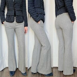 Burberry London Wool Gray Black Flare Leg Pants S (4)
